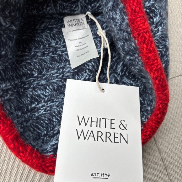 WHITE + WARREN CASHMERE MARLED RIBBED BEANIE - Picture 5 of 5